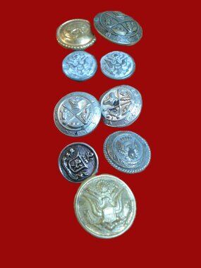 (Lot) WWI, American, Naval, British Buttons, Military